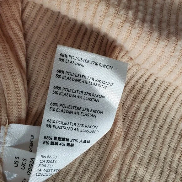 We The‎ Free Sweatshirt Womens Small Tan Ribbed Cuff & Hem Boat Neck Pullover - Picture 8 of 8